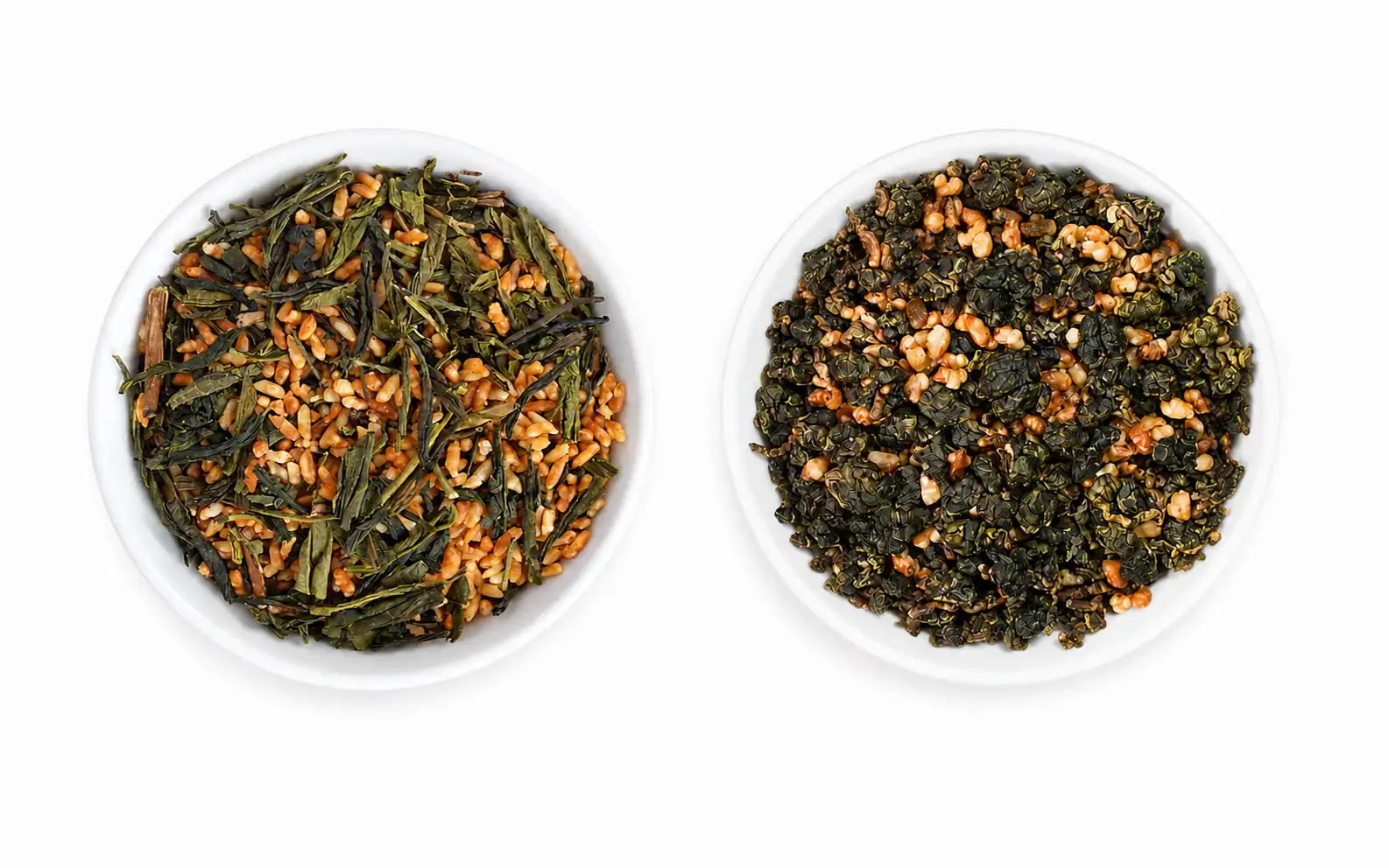 So sánh trà Oolong gạo rang và trà xanh gạo rang