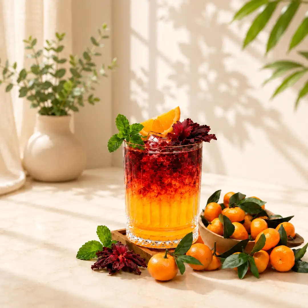 Công thức Trà Quýt Hibiscus chuẩn với Trà Lài Công Tước