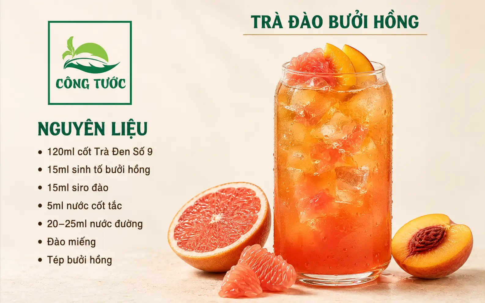 trà đào bưởi hồng