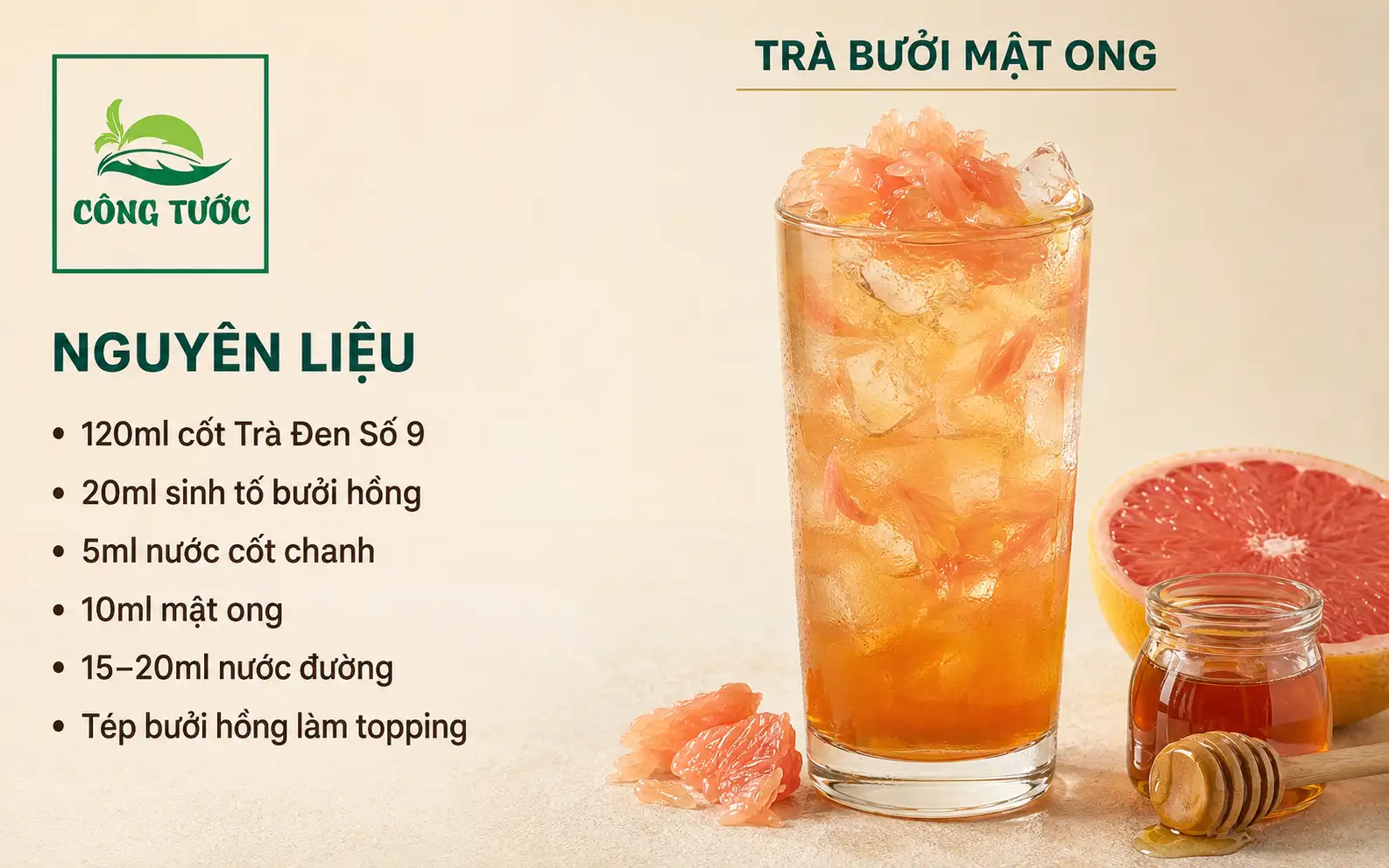 trà bưởi mật ong