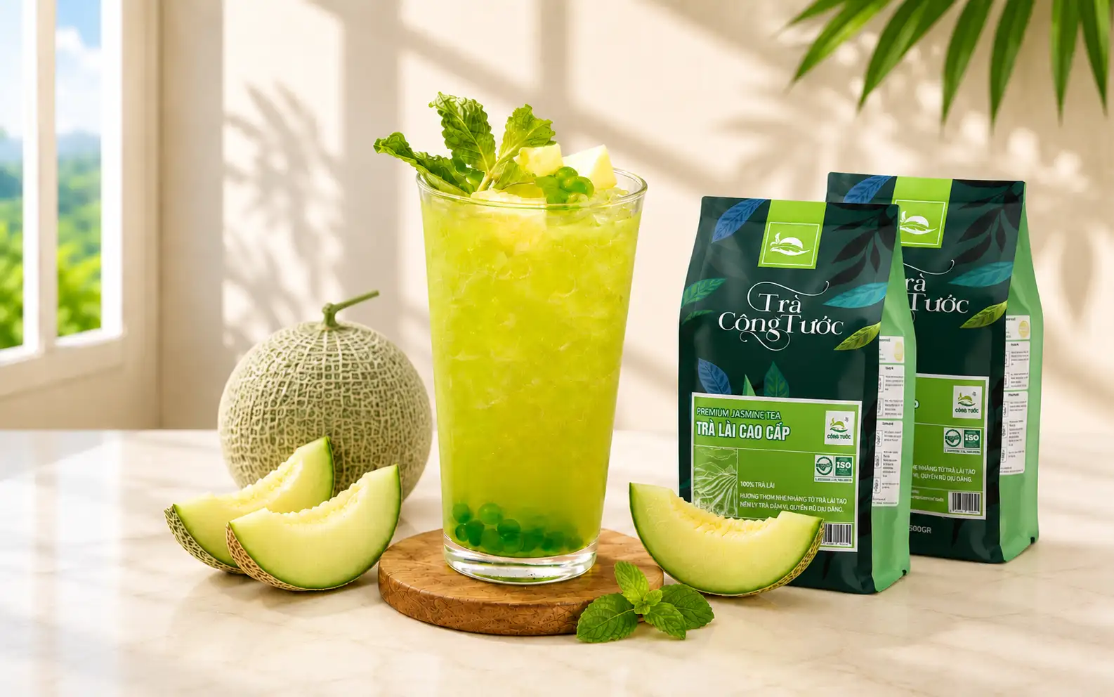 Khám phá công thức Trà Dưa Lưới với Trà Lài Công Tước