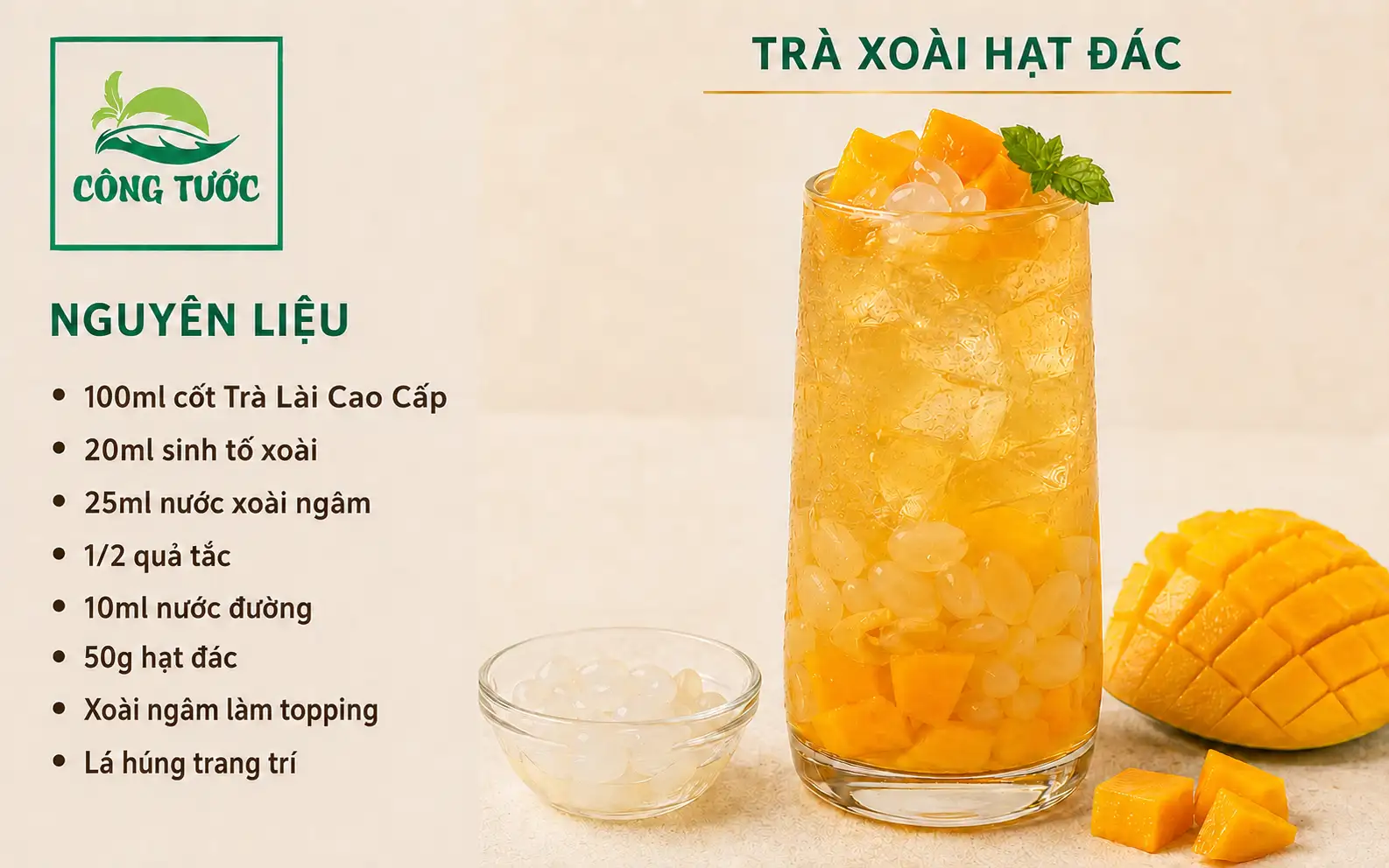 trà xoài hạt đác