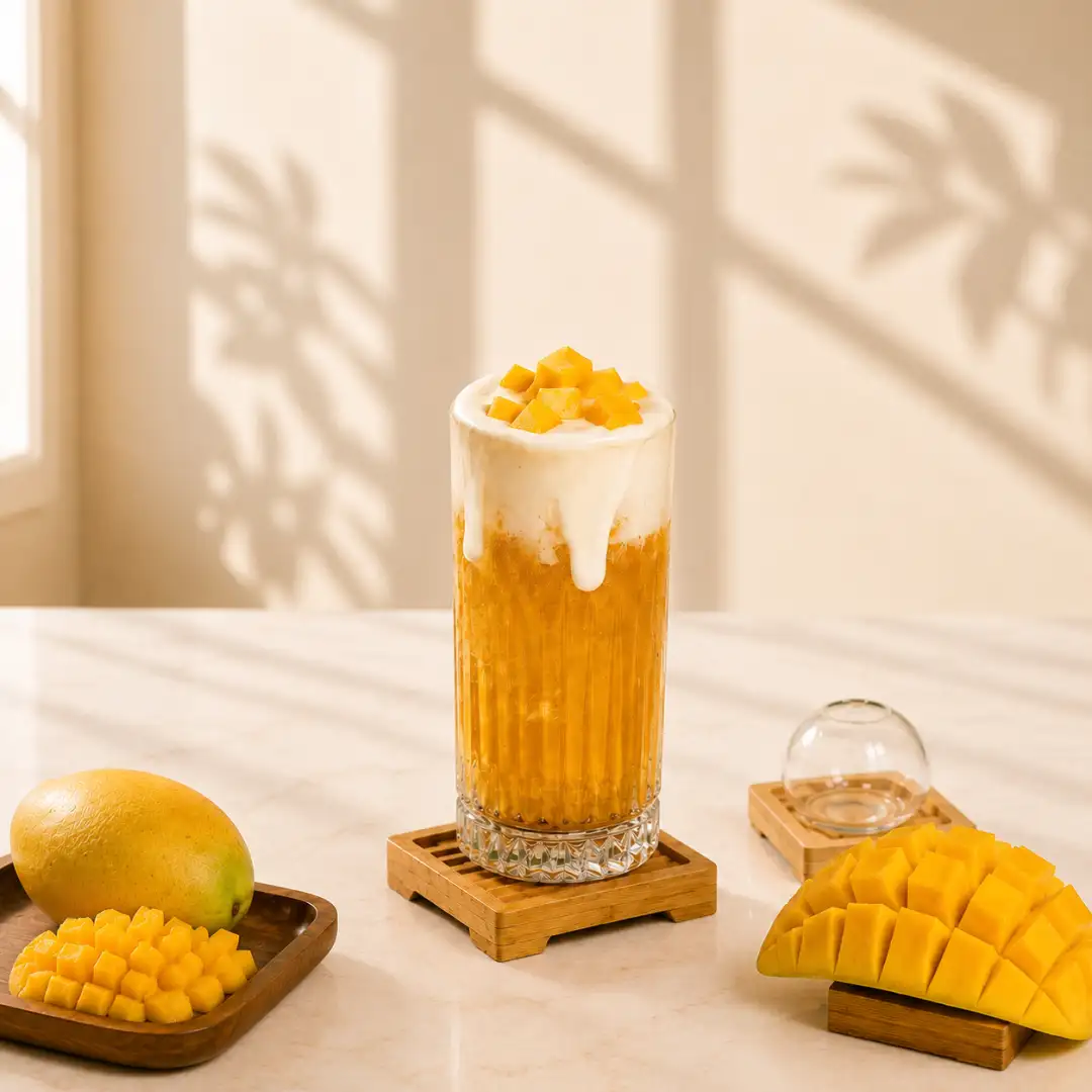 Công thức Trà Xoài Macchiato chuẩn với Trà Lài Công Tước