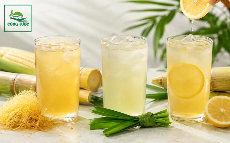  Nước Mía Lau Rễ Tranh Lá Dứa 