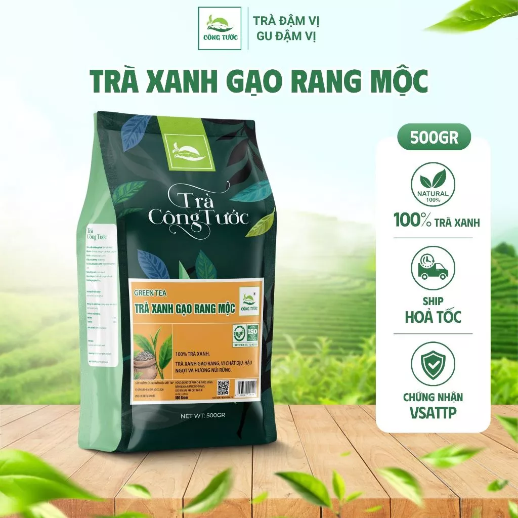Trà Xanh Gạo Rang Mộc
