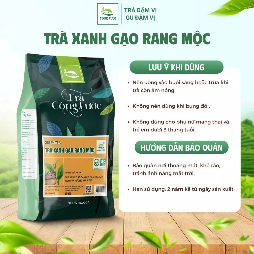 Trà Xanh Gạo Rang Mộc