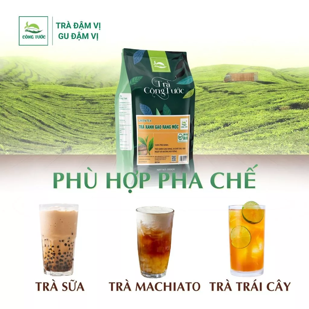 Trà Xanh Gạo Rang Mộc